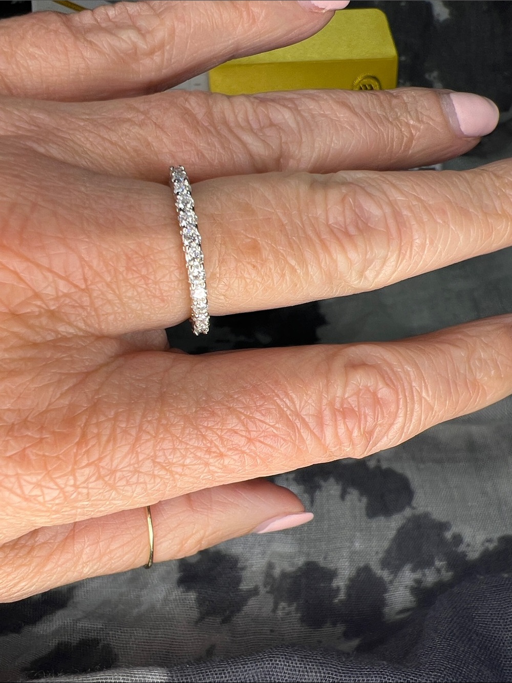 Classic Moissanite Diamond Eternity Band - Sterling Silver